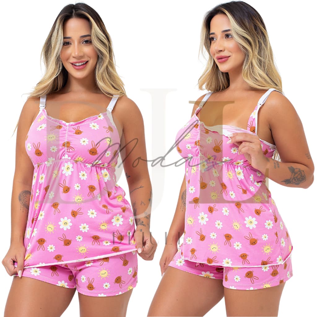 Baby Doll Amamentação Gestante Confortável Click Abertura Seguro