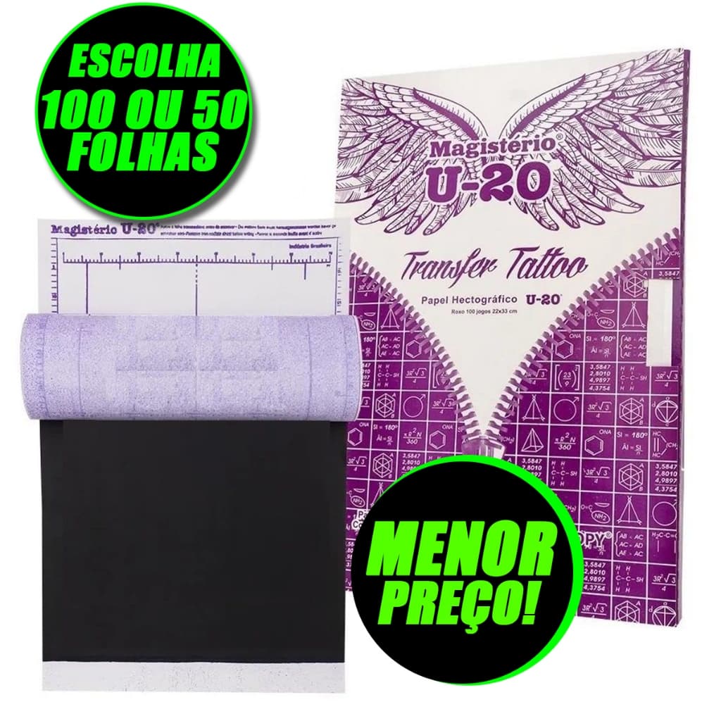 Papel Hectografico Decalque Tatuagem Escolha a Quantidade 50 ou 100 Folhas
