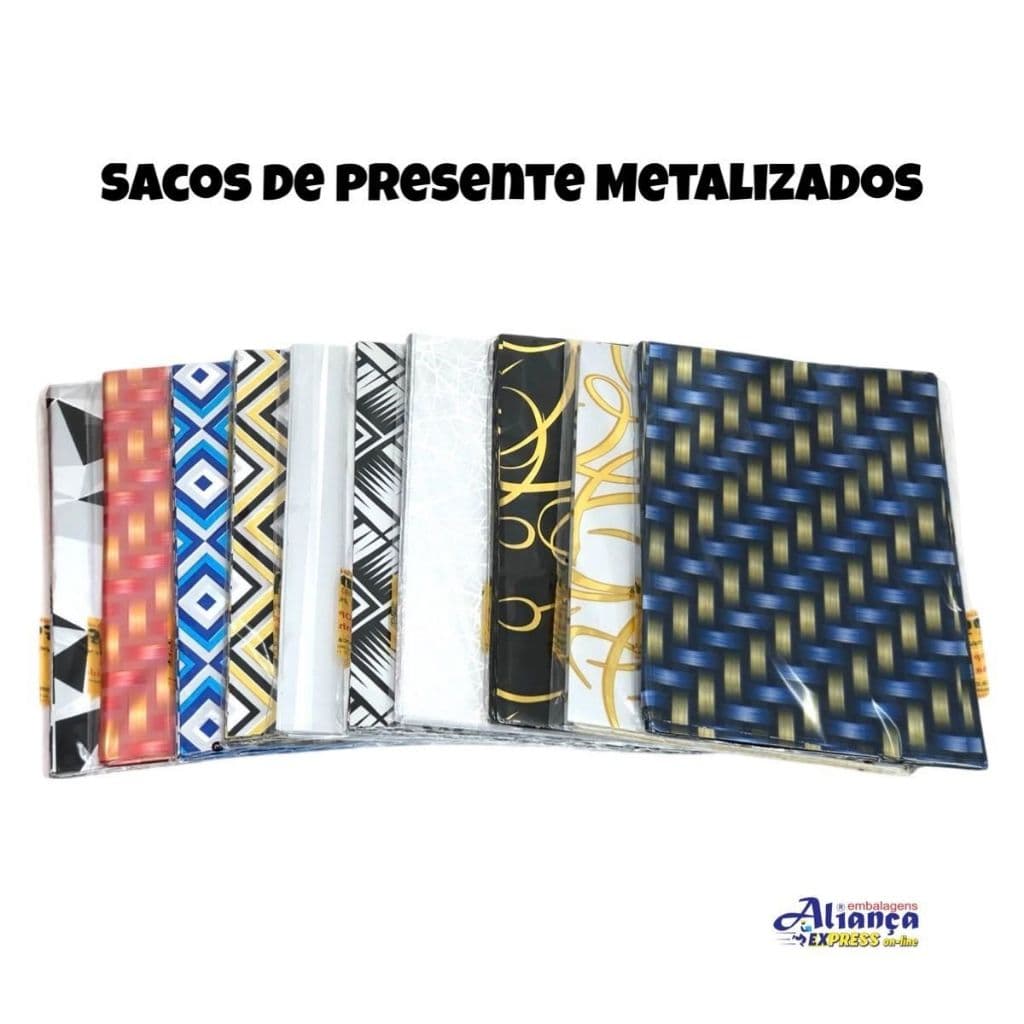 50 Sacos de presente 25x36cm em BOPP Metalizados