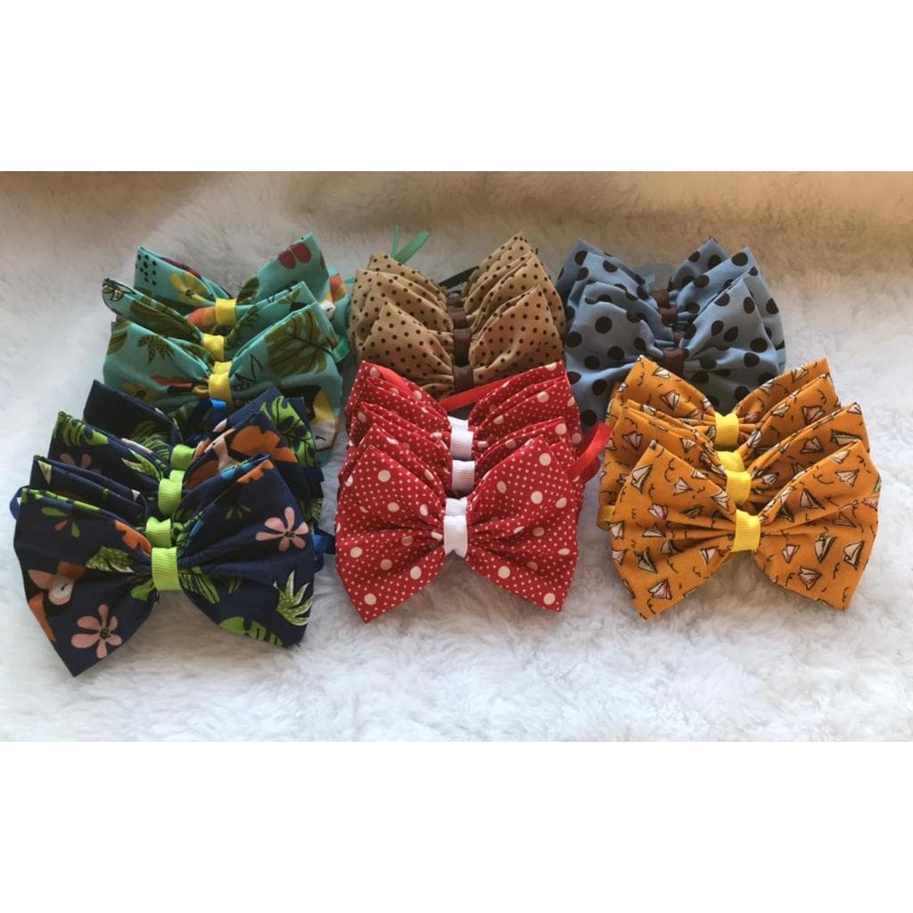 30 Gravatas Borboleta Pet Banho e Tosa Tricoline para Cães Pet Shop Cores Diversas Macho