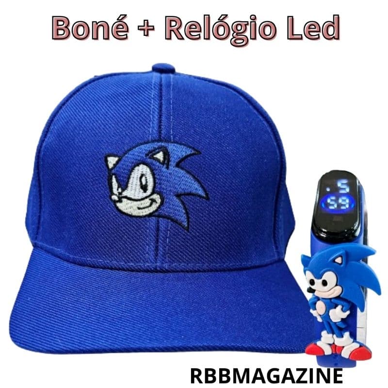 Boné e Relógio Led à prova d'água Homem aranha, Spider-Man e Sonic
