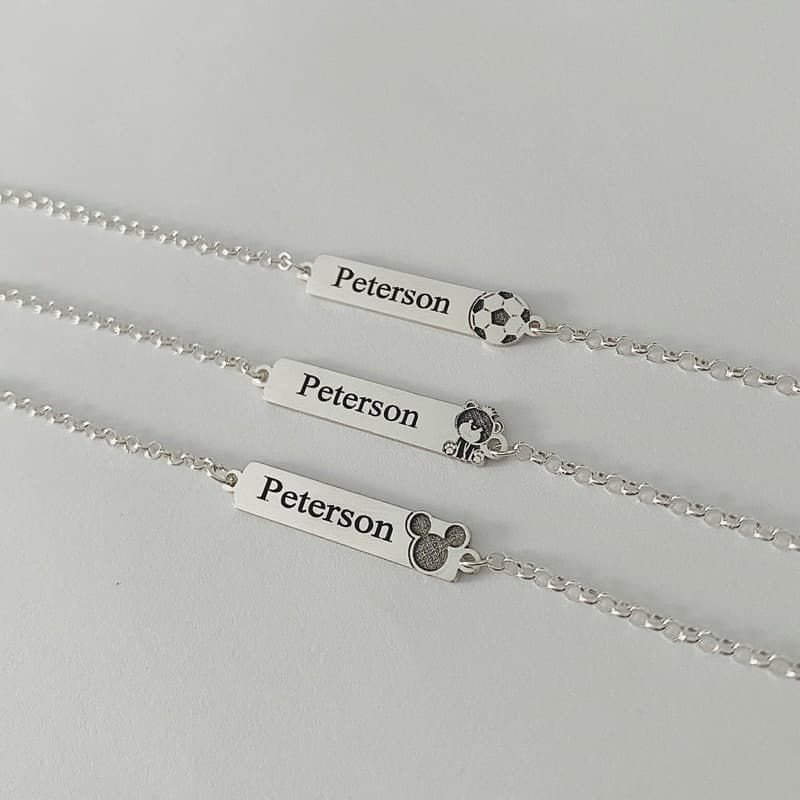 Pulseira Infantil Personalizada com Nome em Prata 925 Legítima