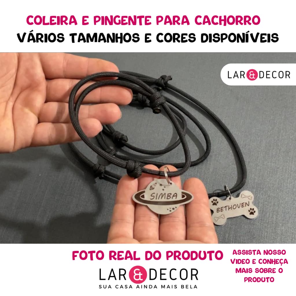 Coleira para Cachorro Pet Colar para Cachorro fêmea Macho Shitzu Pug