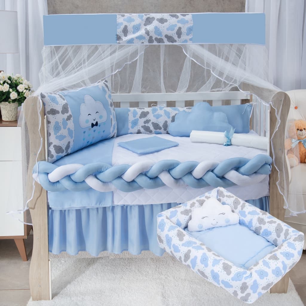 Kit de Berço Americano Completo Com Ninho Redutor 12 Peças