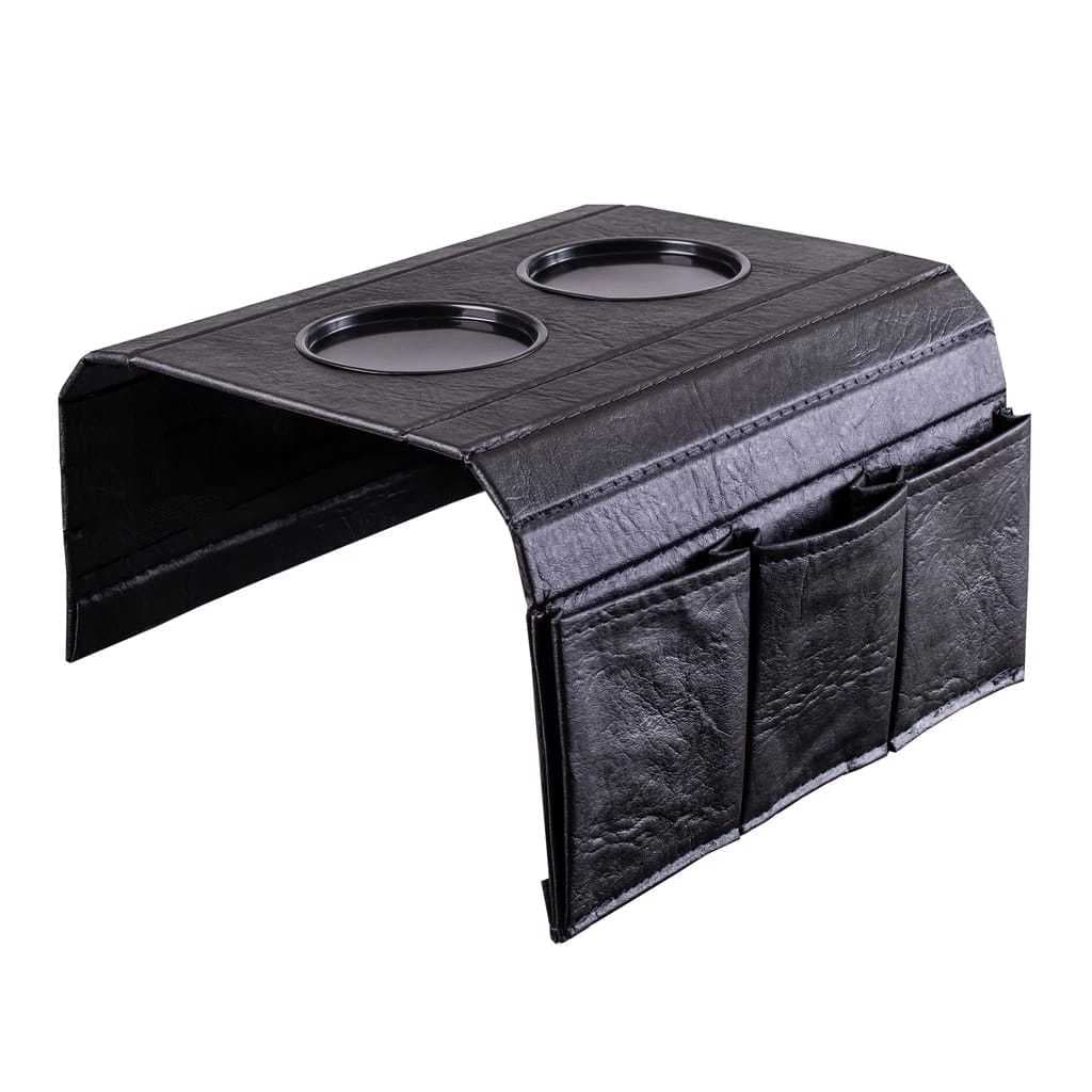 Esteira Bandeja Porta Copos E Controles Para Braço Sofa Corino Luxo