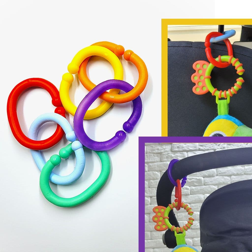 KIT ARGOLAS COLORIDAS SEGURA BRINQUEDOS PARA CARRINHO/ BEBÊ CONFORTO/ TAPETE INFANTIL - SUPER RESISTENTES