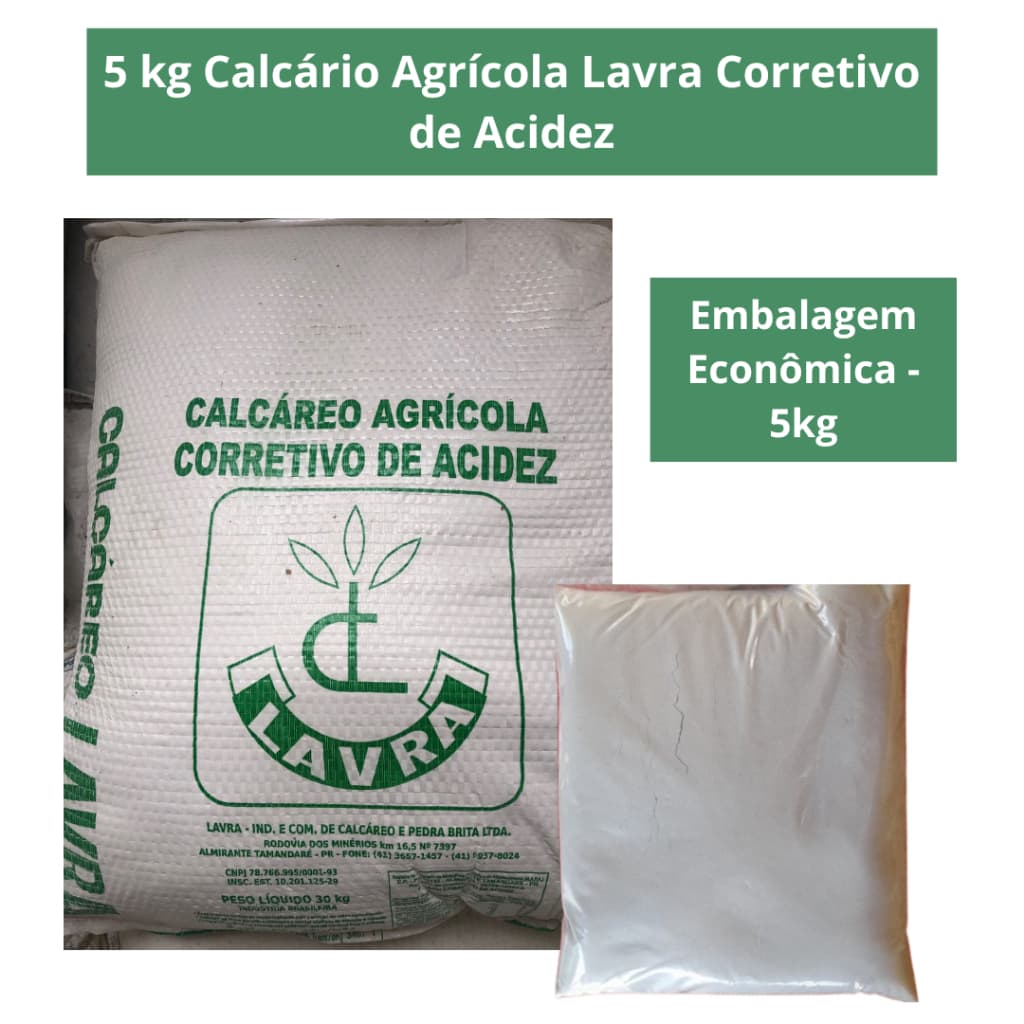 5kg Calcário Agrícola Pó Corretor De Solo Adubo Fertilizante