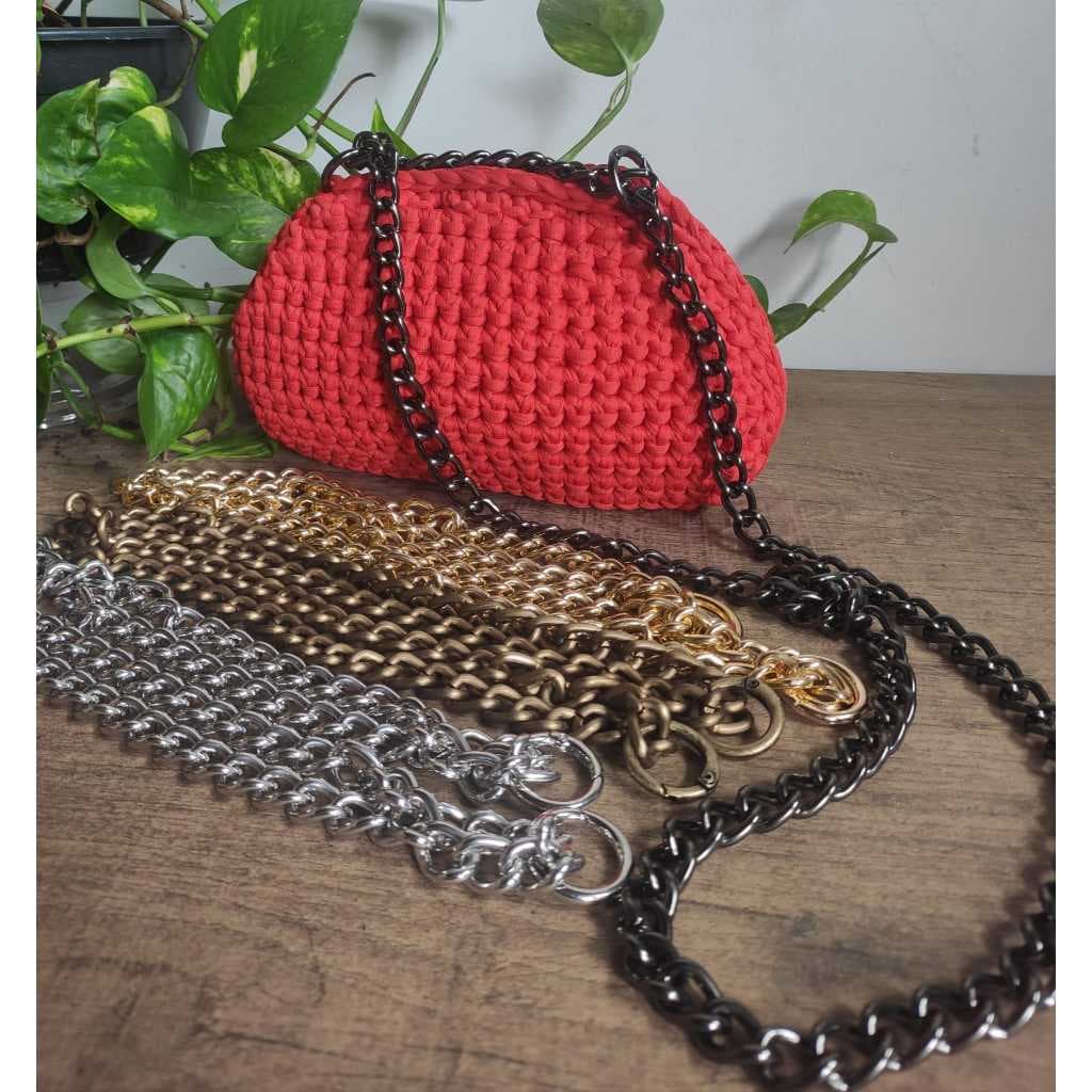 Alça em Corrente Com Argola Articulada Para Bolsas em Crochê