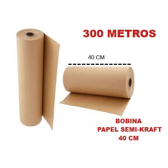Papel Semi Kraft Bobina 40cm Aprox. 6 KG  Pardo Embalagem Caixa