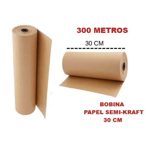 Papel Semi Kraft Bobina 30cm Aprox. 5 KG  Pardo Embalagem Caixa