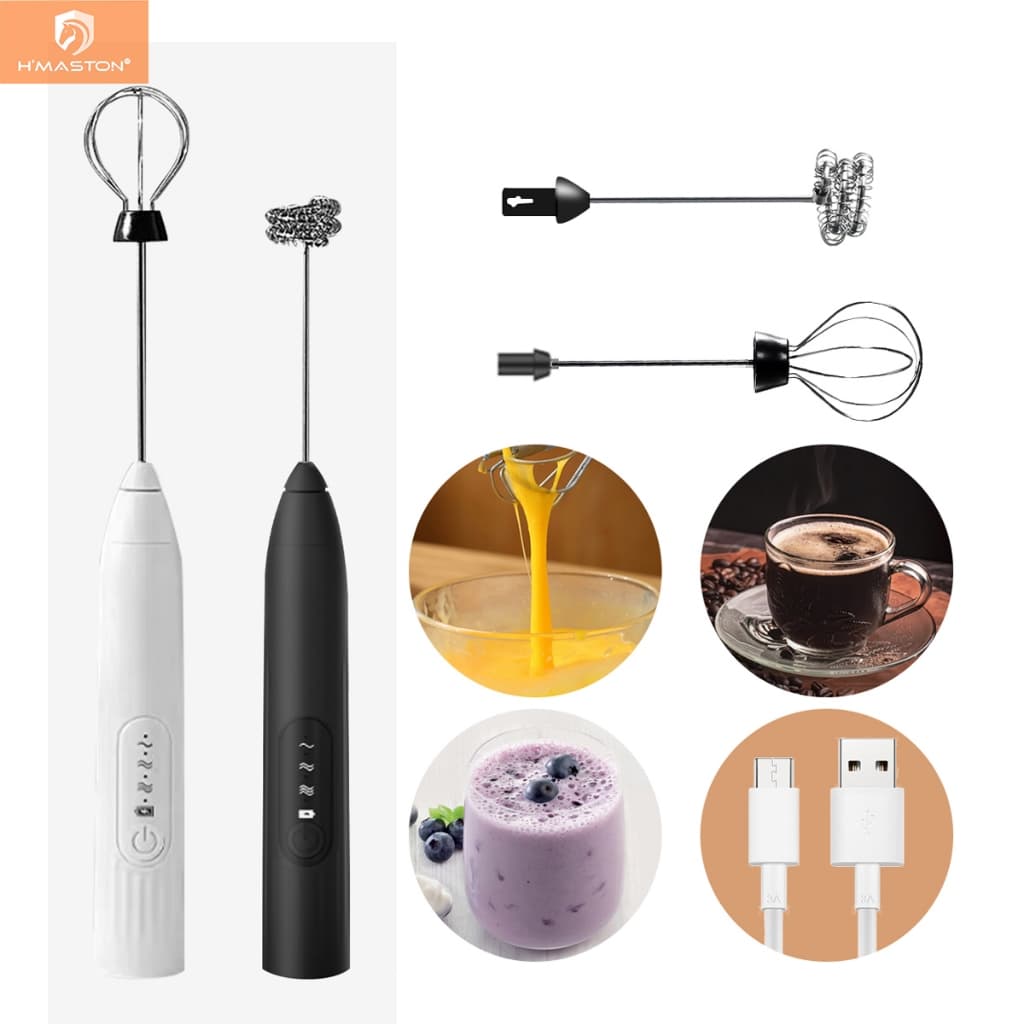 H'maston FR02 Mini Mixer Misturador Batedor Elétrico Sem Fio Portátil