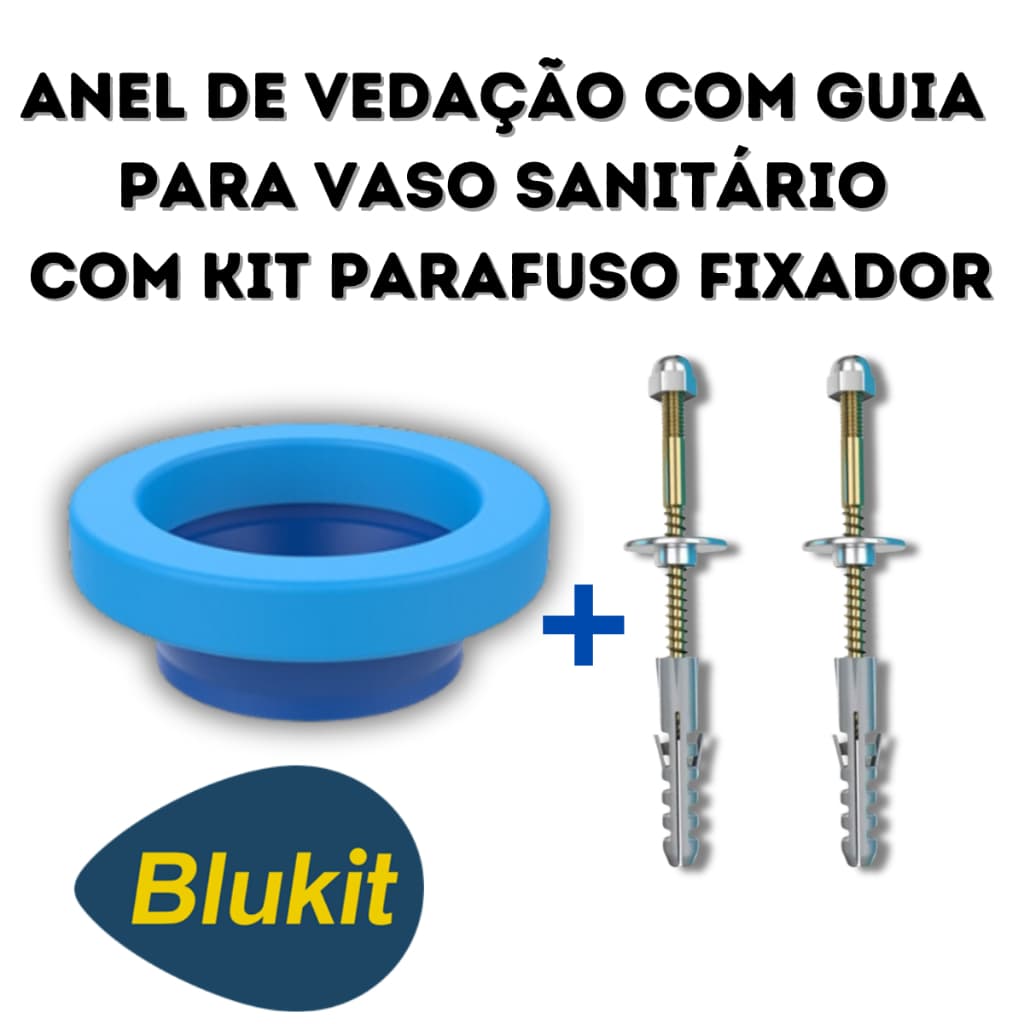 Anel de Vedação Com Guia + 2 Parafuso Castelo Bucha10 Guia para Vaso Sanitário Bolsa de Vedação