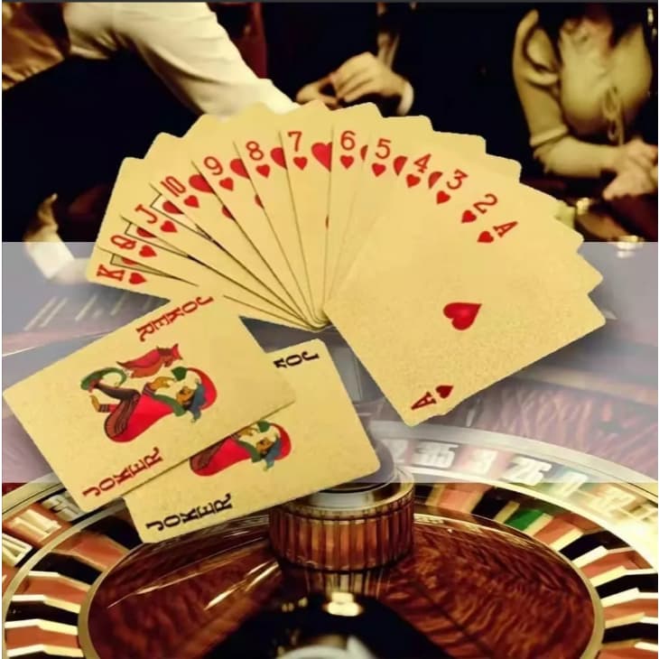Baralho Dolar Dourado Ouro Folheado - A prova D'agua Poker Truco Cartas Jogos DOURADO
