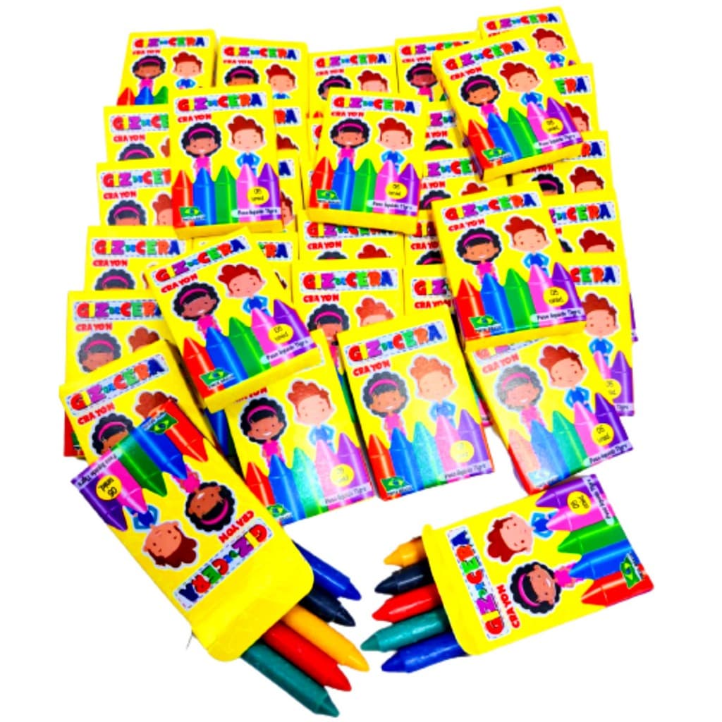 20 Cx Giz De Cera Pequeno 5 Cores 5 Cm Para Lembracinhas Festas  Aniversario Prenda Pintura Desenho