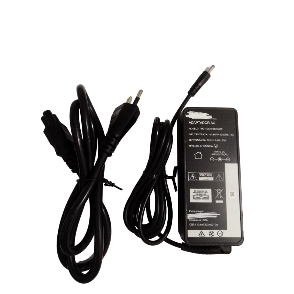 Fonte Carregador compatível com Notebook Philco Pnb15 19v 3.42a 4.0mm 1.7mm