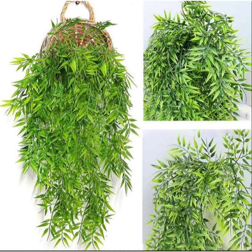 Pendente De Bambu Planta Artificial Folhas De Bambu Caída Decorativa