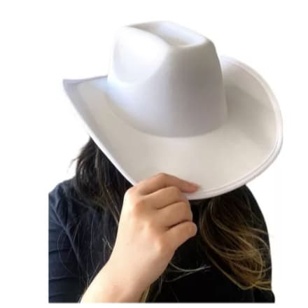 Chapéu Cowboy Cowgirl BRANCO para Festa de Peão Rodeio Vaquejada Boiadeira e Festa Junina - ADULTO