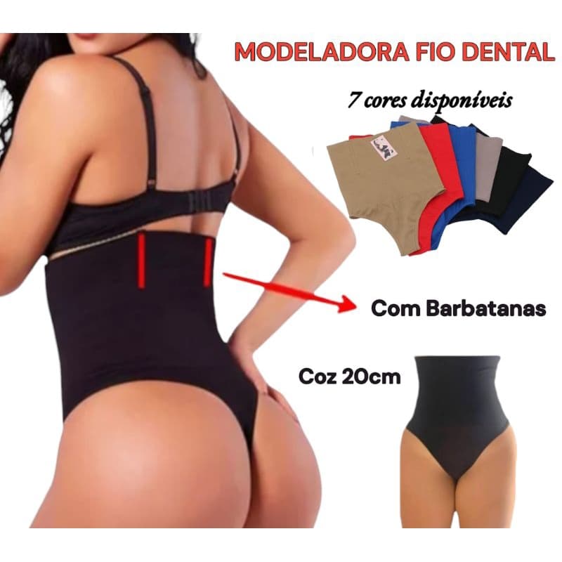 CINTA MODELADORA FIO DENTAL  COZ 20CM  COM BARBATANAS