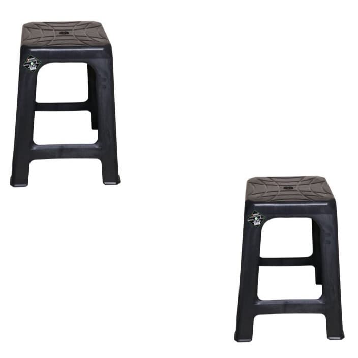 Banqueta Preta Plástico Resistente - Kit 06 Und