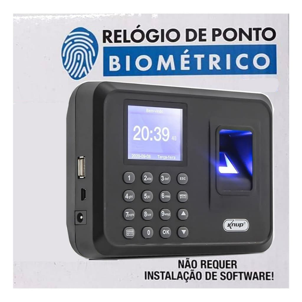 Relógio Ponto Biométrico Digital Livre Software Fácil Config