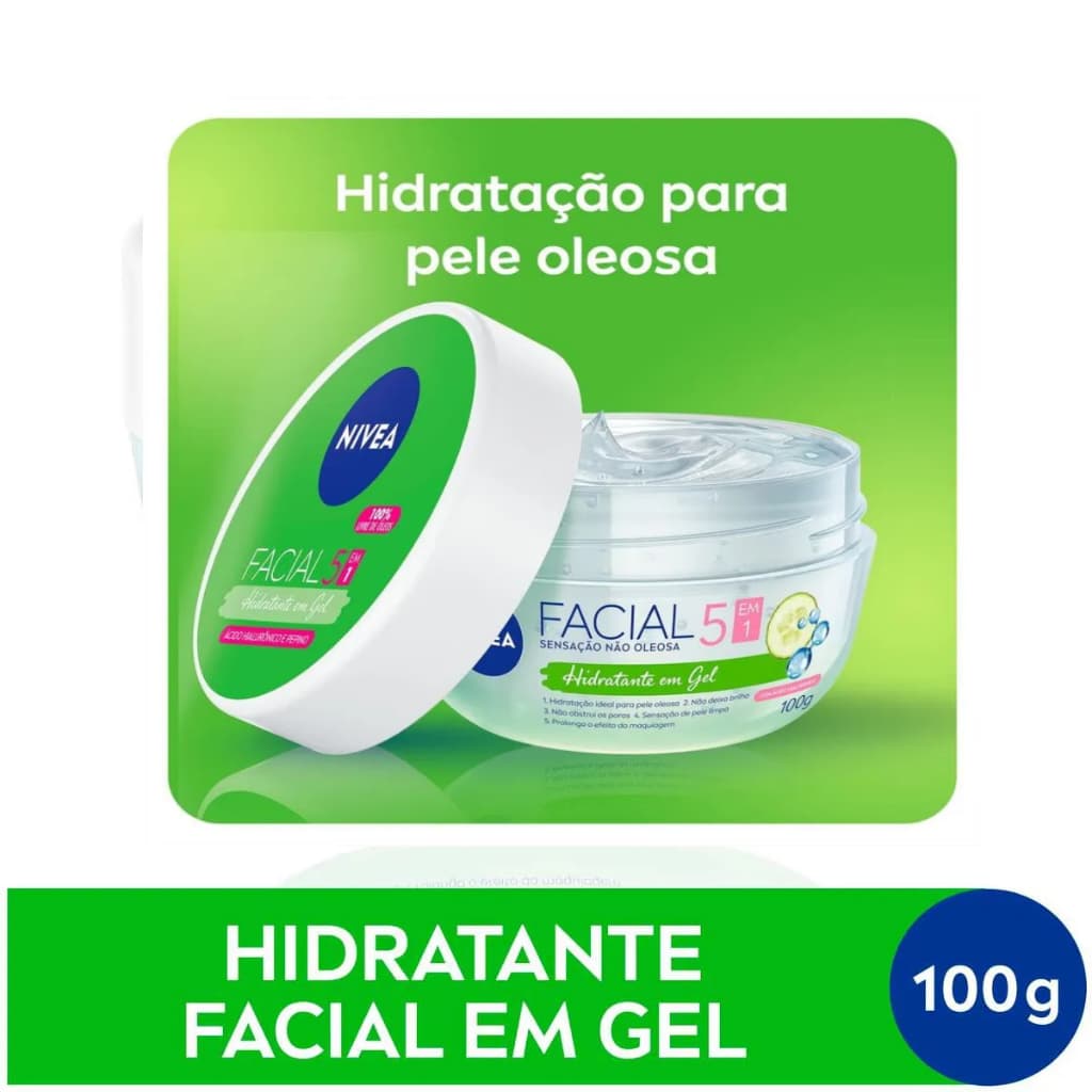 Nivea Gel Hidratante Facial Pote 100g 5x1 original