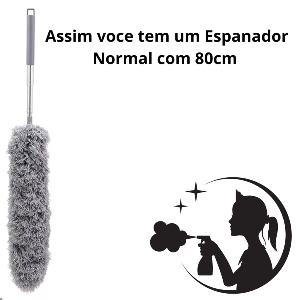 Espanador Pó Extensível 2.80m Eletrostático Lavável Cama Box