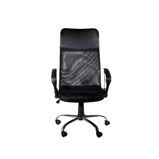 Cadeira Presidente Executiva Giratória De Escritório Estofado Couro Mesh Ergonômica