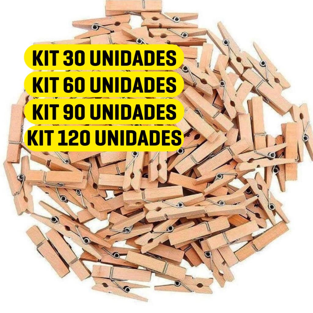 Kit 240 Mini Prendedor Para Fotos Pregador Prendedor Madeira 2,5Cm Varal De Mural Memory Board Tags Drinks Mini Grampo