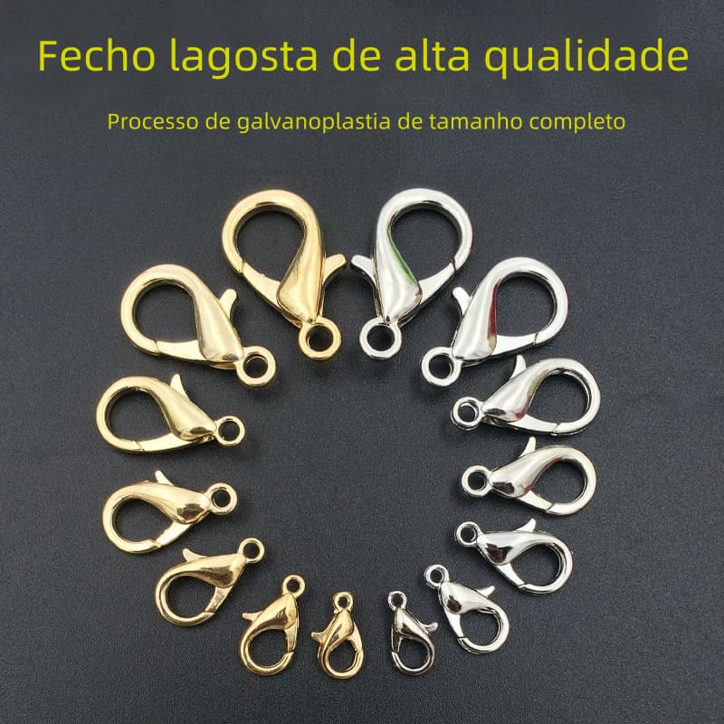 30 peças /50peças fecho lagosta liga fivela pulseira colar fivela rabo de peixe fivela de mola