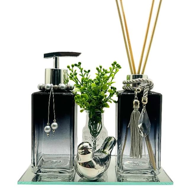 Kit Lavabo Aromatizador e Sabonete Square Black