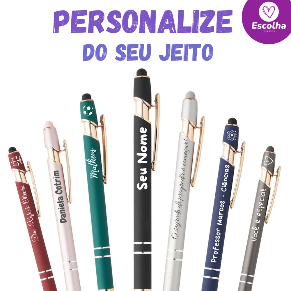 Caneta Metal Touch PERSONALIZADA C/ Nome, Logo ou Frase