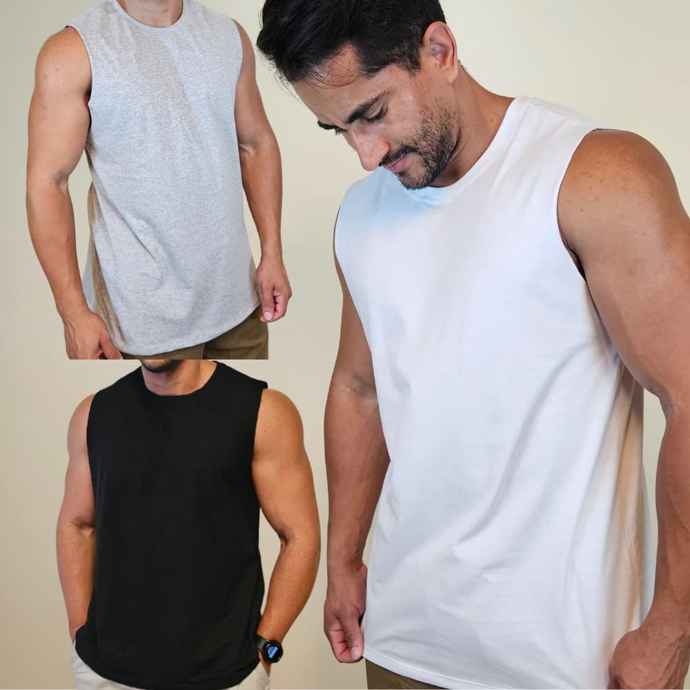 Unidade ou Kit com 3 Regata Masculina Machão Basica 100% Algodão