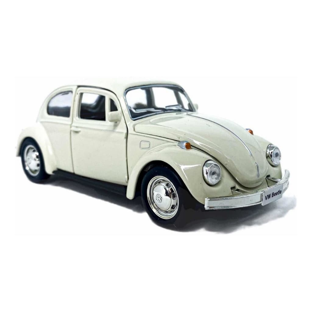 Carrinho De Ferro Fusca Clássico 1/32 Miniatura Coleção Branco