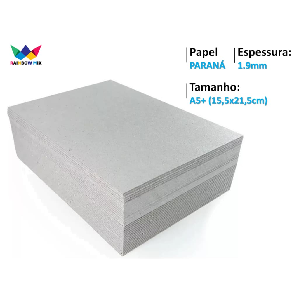 Papelão Paraná 1,9mm - 50 Placas Capa Agenda A5+ 15,5x21,5cm