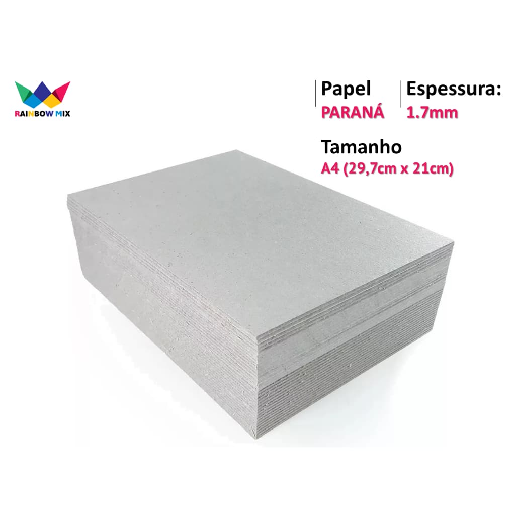 Papelão Paraná 1,7mm - 100 Placas Capa Agenda A4 29,7cm x 21cm