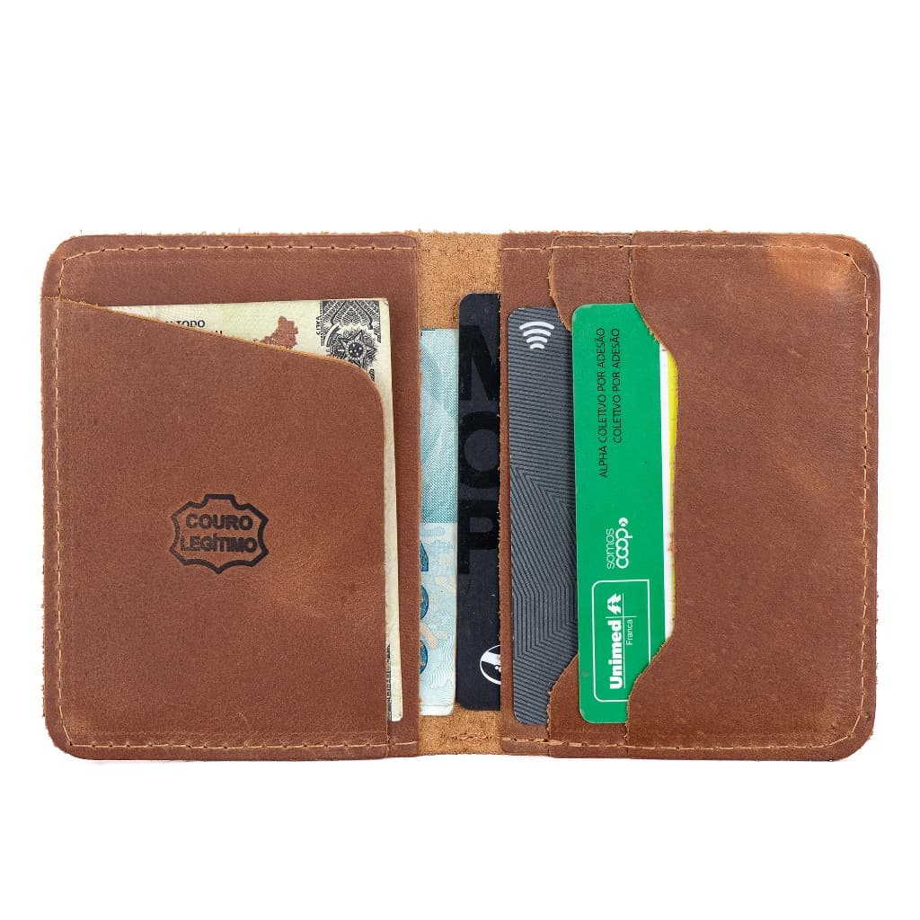 Carteira Masculina em 100% Couro Legitimo Moderna Compacta Porta Cartão Cedulas