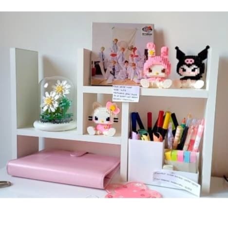 Nicho Organizador Ajustável de Mesa livros home office Escritório Cozinha Funkos Mangas