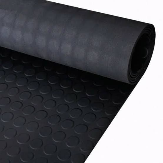 Piso Moeda Tapete Pastilhado Preto - Rolo com 1 Metro de Largura