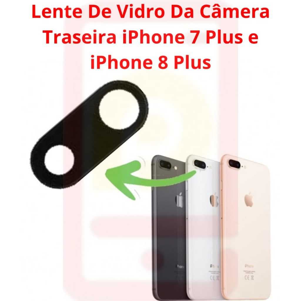 Lente De Vidro Da Câmera Traseira Compatível Com iPhone 7 Plus e 8 Plus (Para Substituição)