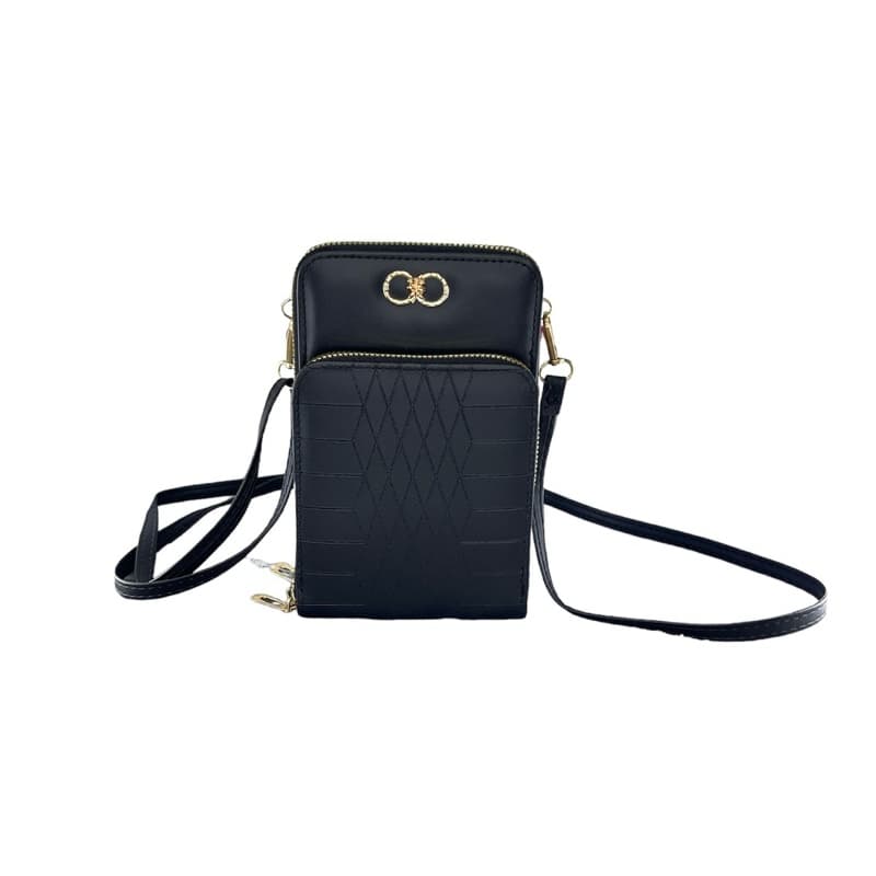 Bolsa Feminina Carteira Porta Celular de Courinho Com 2 Divisórias e Alça de Ombro