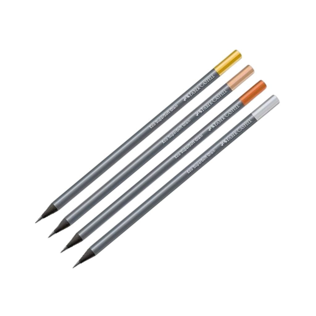 Lápis Preto Grafite Eco Supersoft Glam Nº2 (Bronze, Cobre, Dourado e Prata) - Faber Castell
