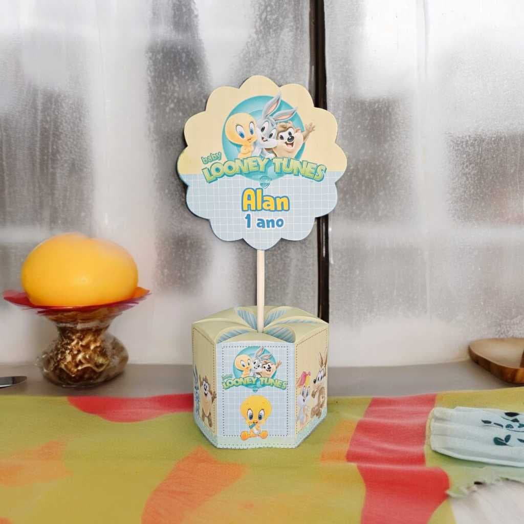 10 Unidades Centro de mesa Festa Infantil Looney Tunes