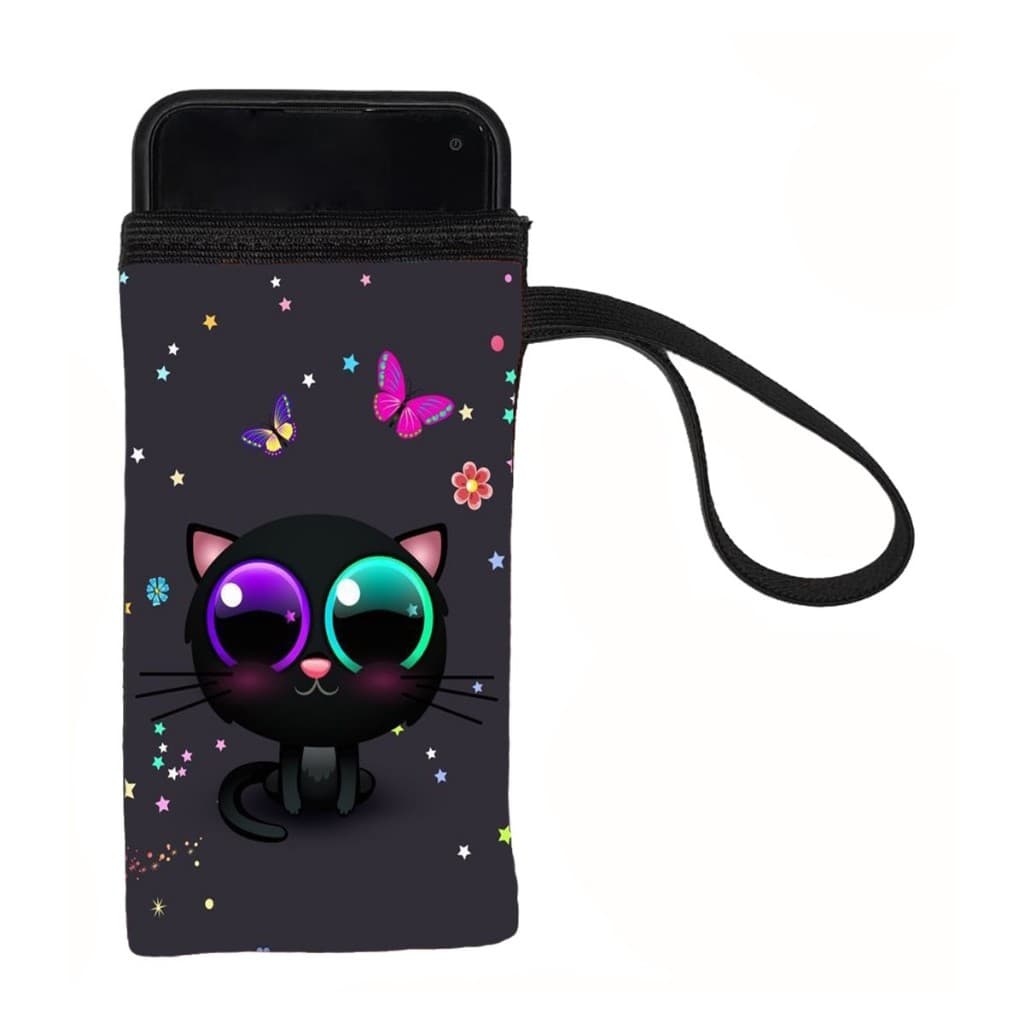 Capinha Protetora Tecido Espumado Para Celular Infantil Estampa Gatinho Fofo