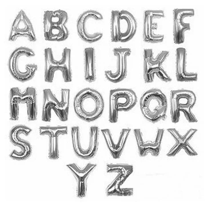 Balão Metalizado Letra 40 Cm 1 Unidade - Prata