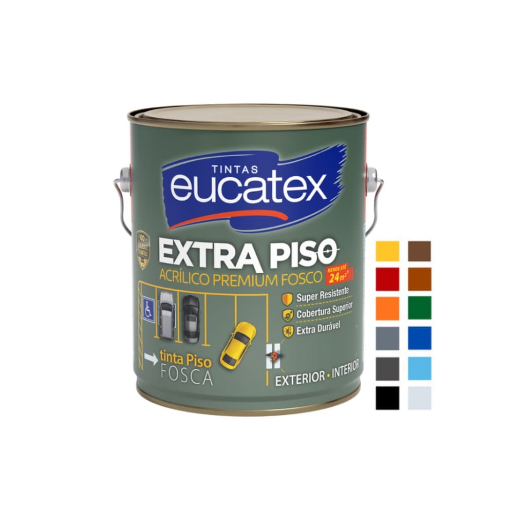 Tinta Acrilica Eucatex Premium Extra Piso Galão 3,6l - Cores