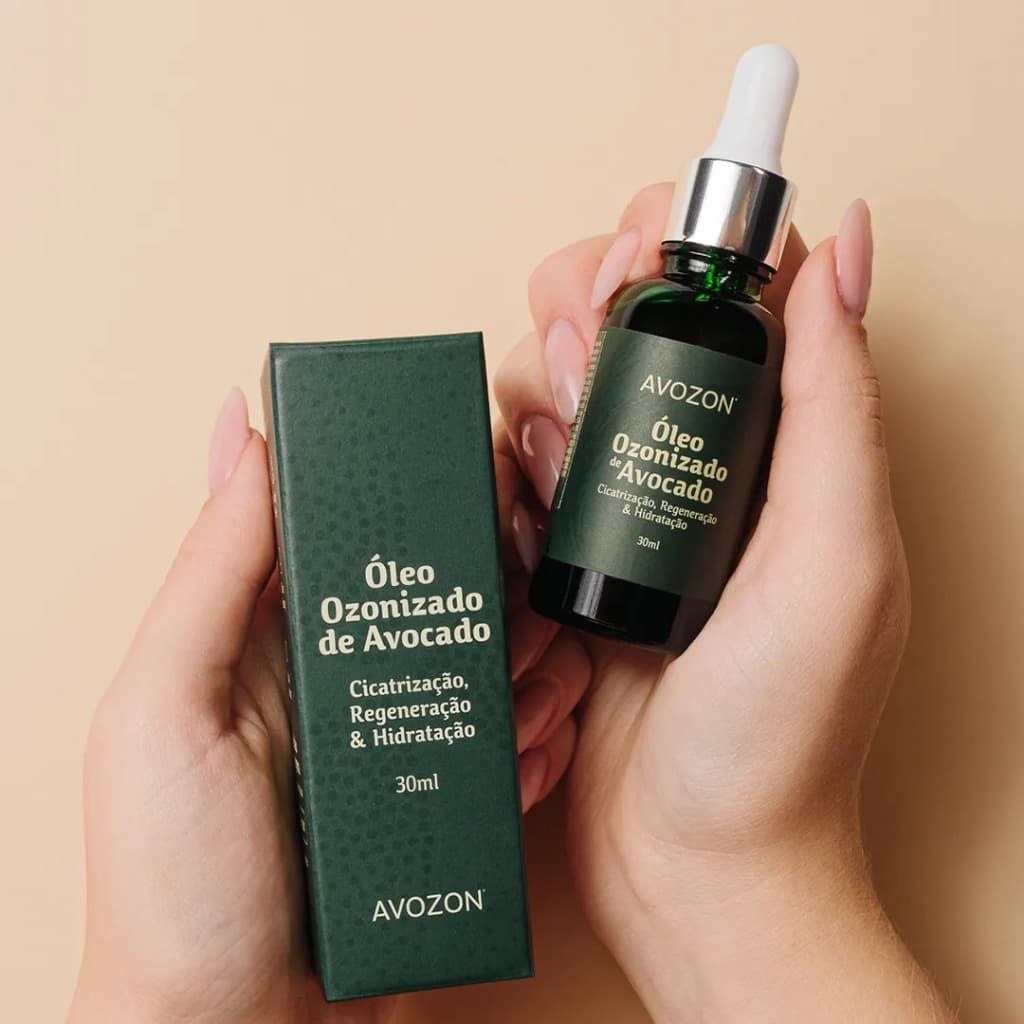 Óleo Ozonizado de Avocado Hidratante Para Cicatrização e Regeneração Avozon 30mL