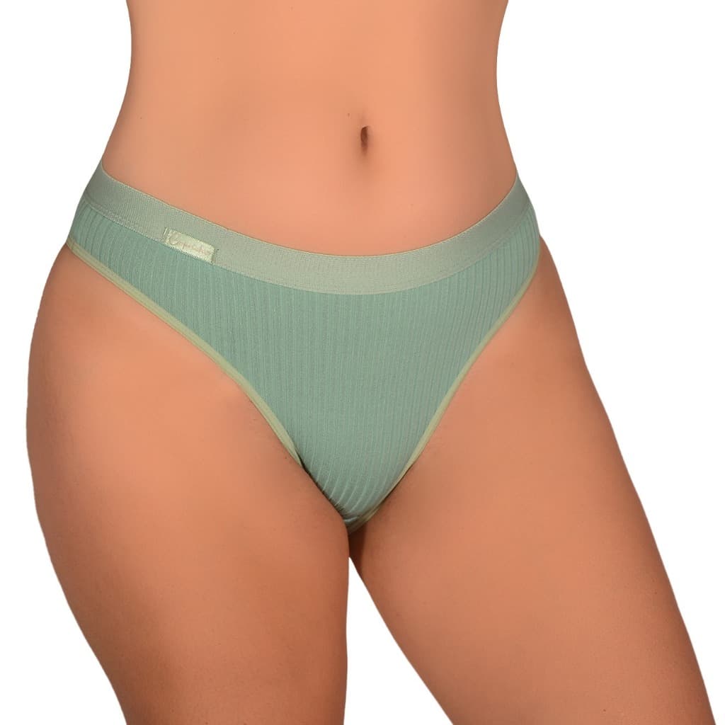 Kit Calcinha Tanga Talita Confortável Canelada com Forro 100% Algodão Elástico cintura Sustentação