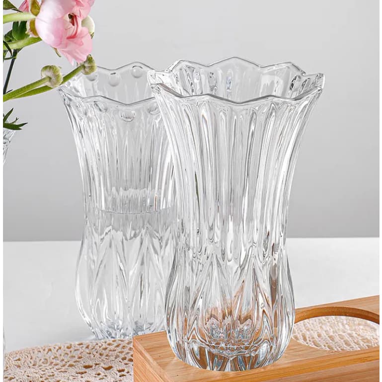 Vaso Decorativo Lille 19cm em Vidro Grosso Resistente Estilo Europeu