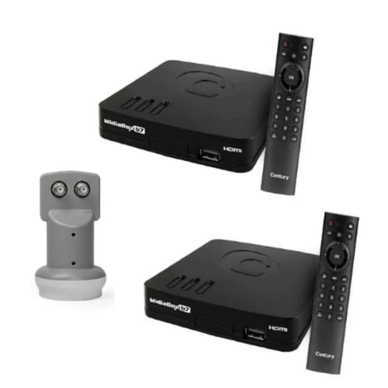 2 Receptores Mídia box B7 + 1 Lnb  Duplo