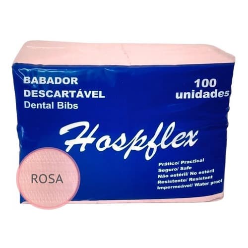 Babador/Toalha Para Bancada Rosa Hospflex C/100 Unidades